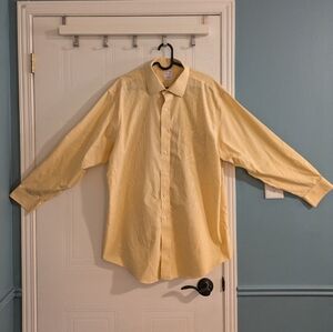 Brooks Brothers Mens Yellow Regent Fit Large Dress Shirt Checkered